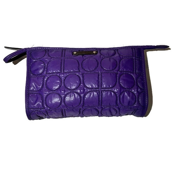 NWT Kate Spade purple quilted makeup bag with water resistant lining. - Picture 2 of 6